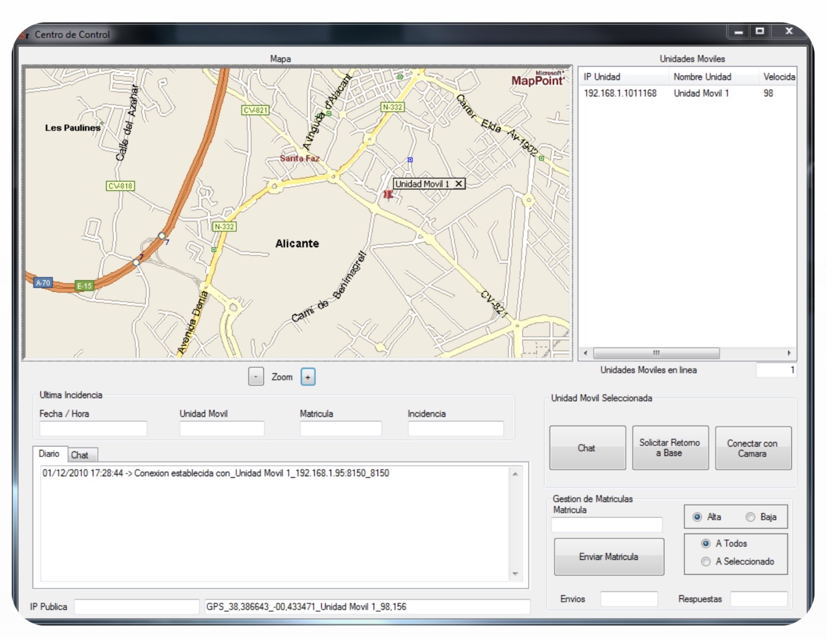 Alertas y chat operativo